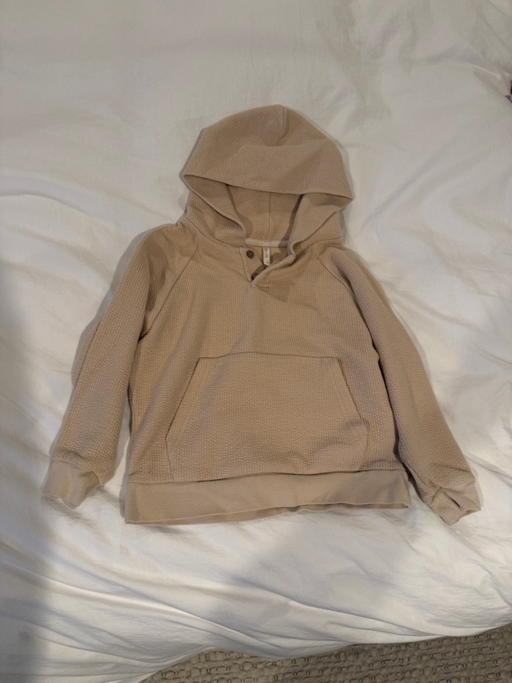 Rylee + Cru Cream Waffle Knit Hooded Pullover